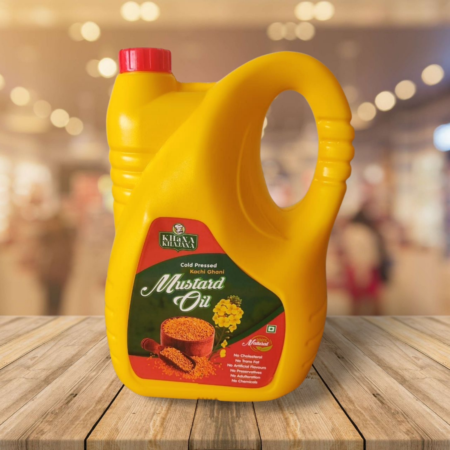 Buy Khana Khajana Cold-Pressed Mustard Oil online. 100% pure, rich in Omega-3 and antioxidants. Perfect for cooking, pickles, and Ayurvedic use.