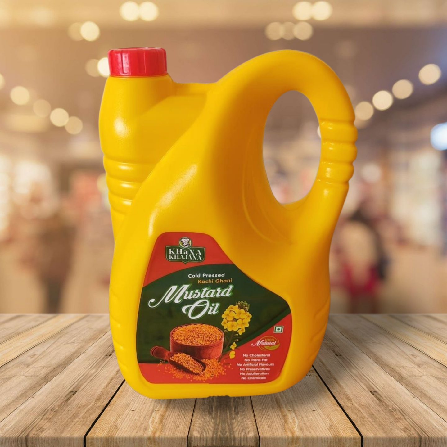 Buy Khana Khajana Cold-Pressed Mustard Oil online. 100% pure, rich in Omega-3 and antioxidants. Perfect for cooking, pickles, and Ayurvedic use.